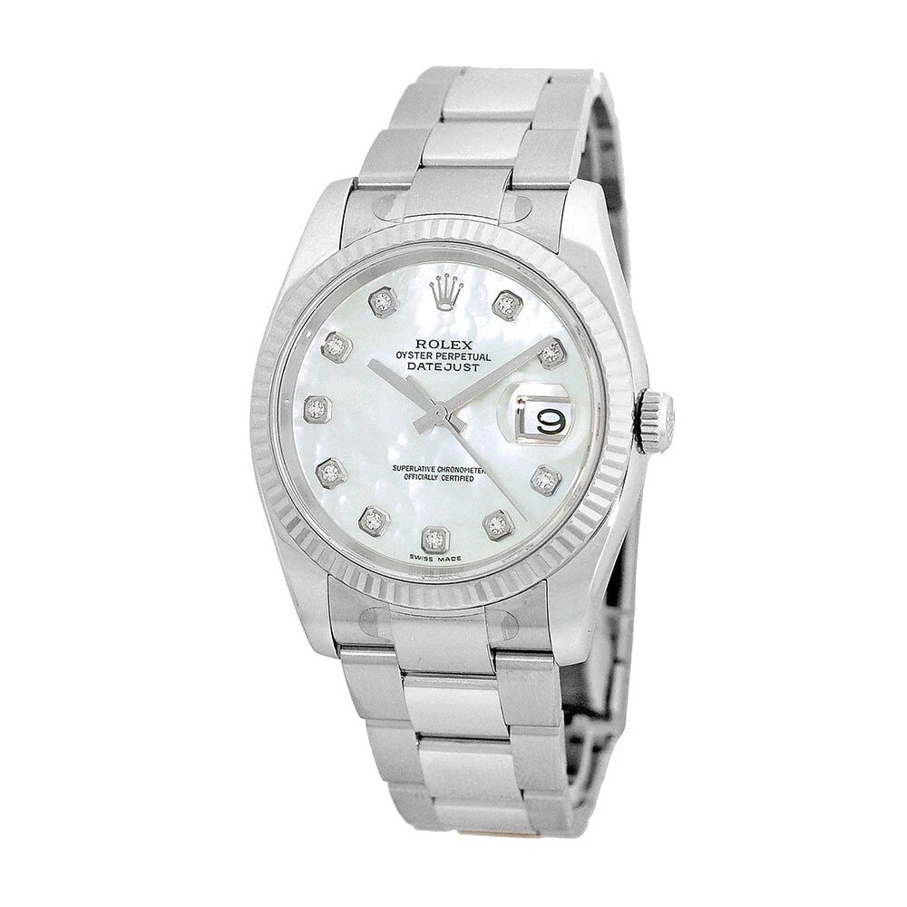 ROLEX STAINLESS STEEL 36MM DATEJUST FACTORY DIAMOND 116234 BOX WARRANTY: ROLEX STAINLESS STEEL 36MM DATEJUST FACTORY DIAMOND 116234 BOX WARRANTY ROLEX Stainless Steel 36mm "Datejust" Diamond box waranty Pre-Owned Stainless Steel 36mm Rolex "Datejust" Brand: Rolex Model: Di