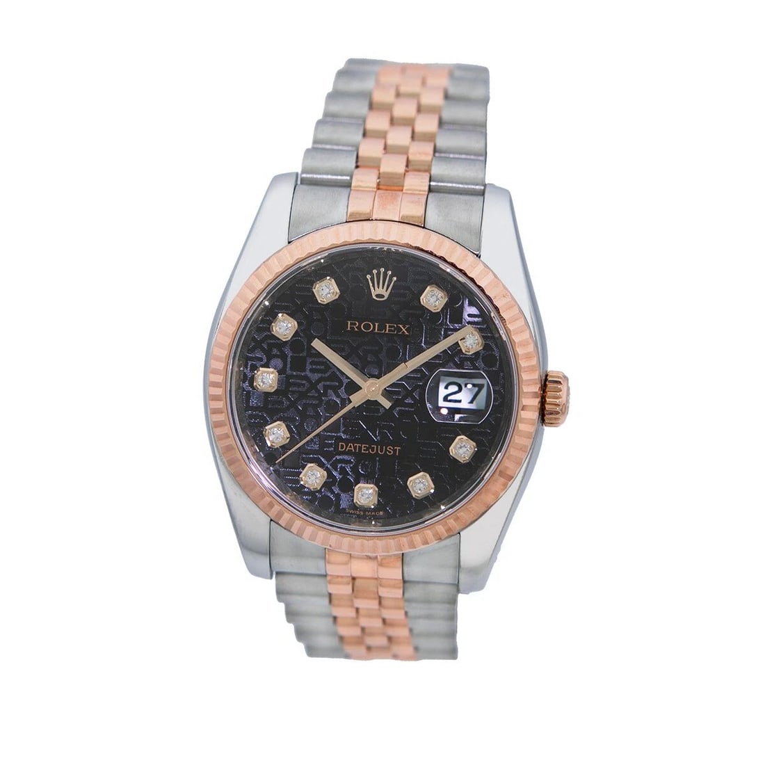 ROLEX STEEL & 18K ROSE GOLD 36MM DIAMOND DATEJUST 116231 BOX WARRANTY MINTY: ROLEX STEEL & 18K ROSE GOLD 36MM DIAMOND DATEJUST 116231 BOX WARRANTY MINTY ROLEX Stainless Steel & 18K Rose Gold 36mm Diamond Datejust 116231 Pre-Owned Gent's Stainless Steel & 18K Rose Gold 36mm Rol