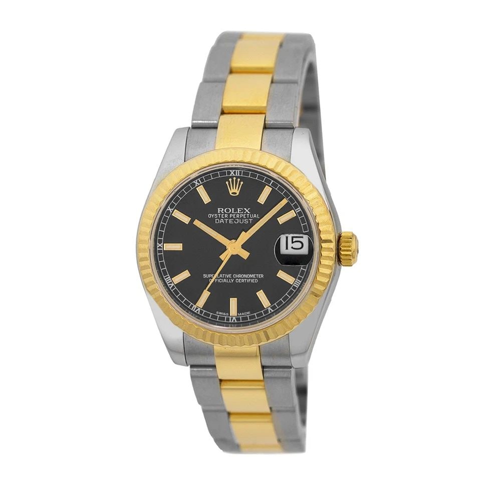 ROLEX STAINLESS STEEL & 18K YELLOW GOLD 31MM DATEJUST 178273 BOX WARRANTY: ROLEX STAINLESS STEEL & 18K YELLOW GOLD 31MM DATEJUST 178273 BOX WARRANTY BRAND: Rolex Model: Datejust Reference No: 178273 Case Measurements: Case Diameter: 31mm Case Thickness: 10.5mm Circa: Z Seria