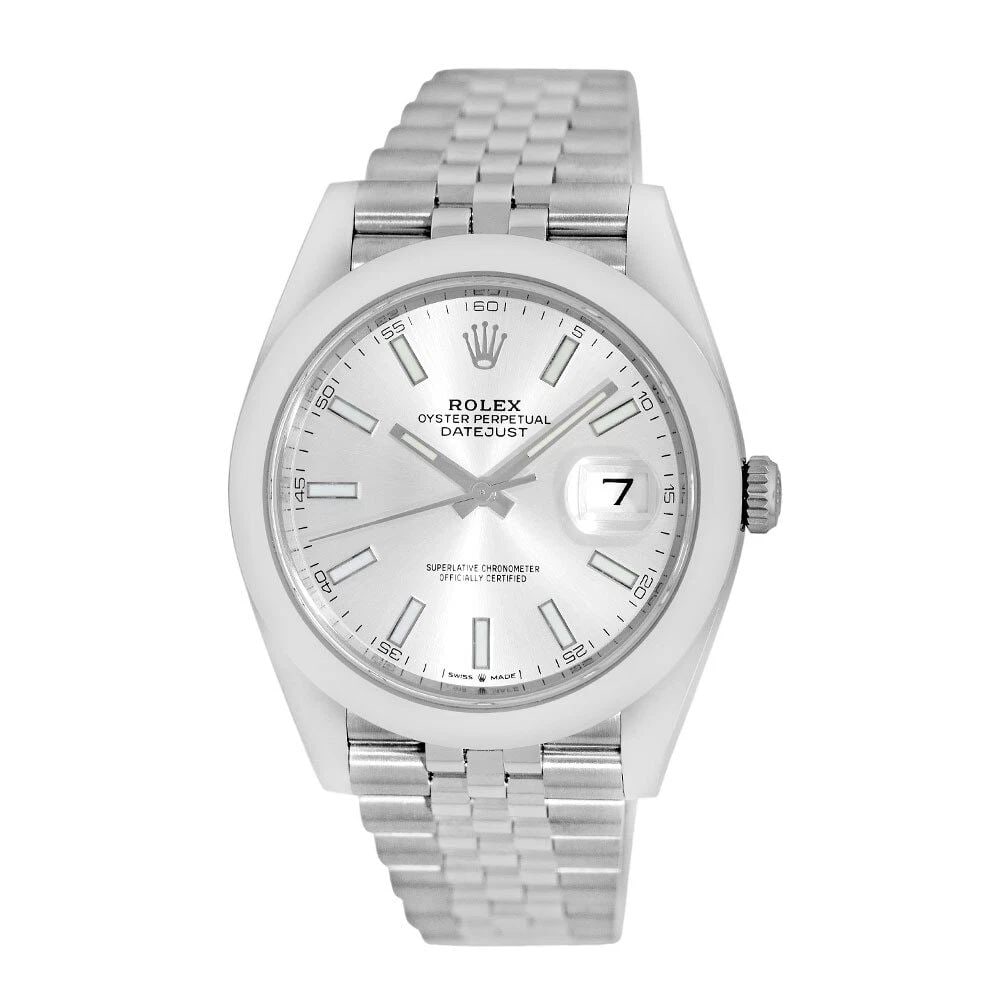 ROLEX STAINLESS STEEL 41MM DATEJUST 41 SILVER DIAL 126300 WARRANTY BOX NEW 2025: ROLEX STAINLESS STEEL 41MM DATEJUST 41 SILVER DIAL 126300 WARRANTY BOX NEW 2025 ROLEX Stainless Steel 41mm Datejust 41 126300 Warranty Box 2025 Gent's Stainless Steel 41mm Rolex "Datejust 41" Brand: R