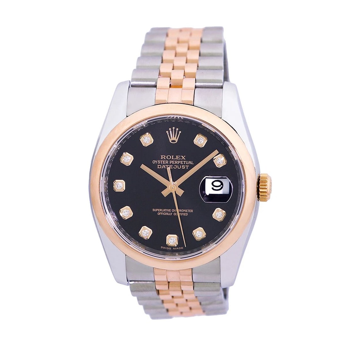 ROLEX GENT'S STEEL 18K ROSE PINK GOLD DATEJUST 36MM 116201 BOX WARRANTY MINTY: ROLEX GENT'S STEEL 18K ROSE PINK GOLD DATEJUST 36MM 116201 BOX WARRANTY MINTY ROLEX Gent's Steel 18K Rose Pink Gold Datejust 36mm 116201 Box Warranty MINTY Gent's Stainless Steel and 18K Rose Gold Rol