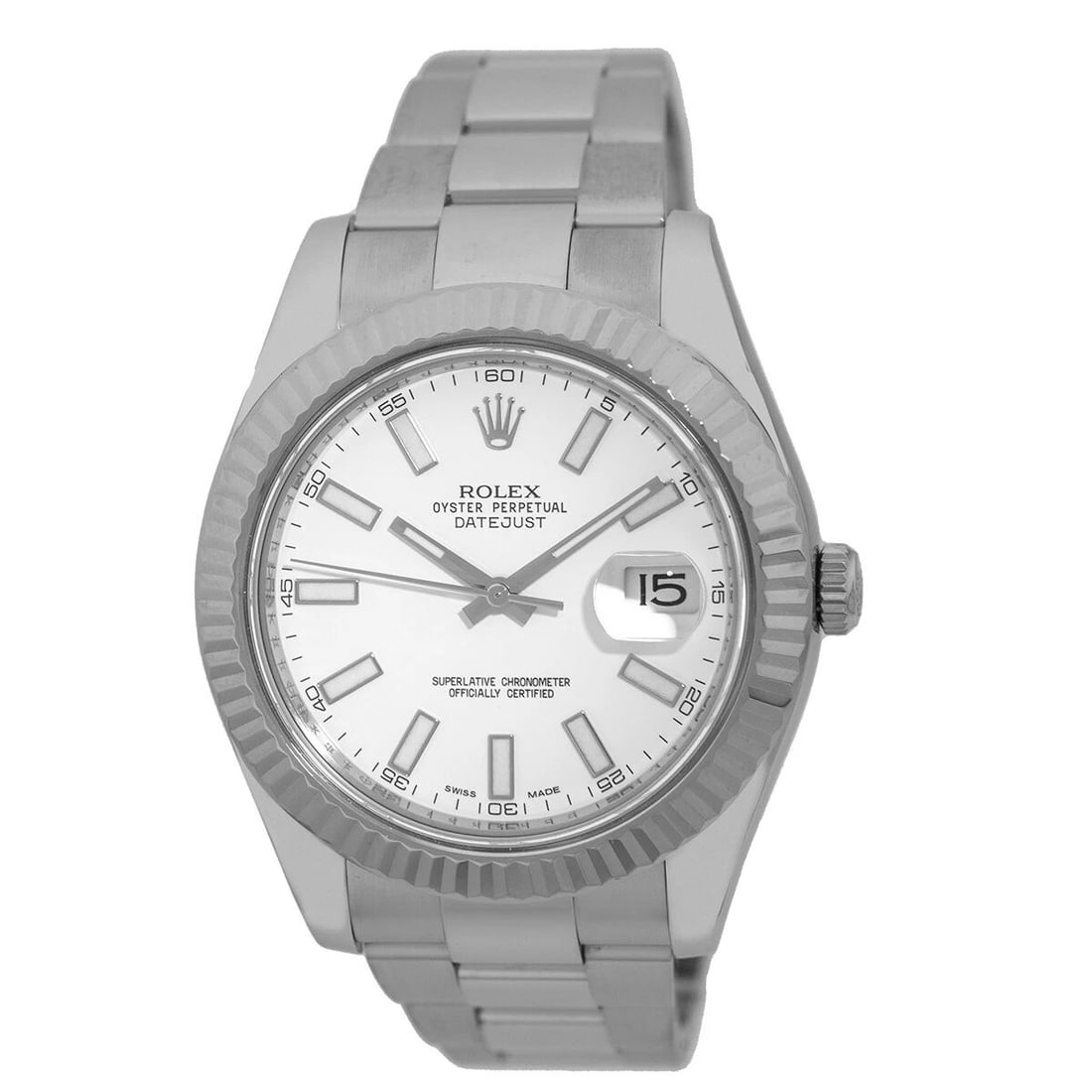 ROLEX STAINLESS STEEL 41MM DATEJUST II 116334 BOX WARRANTY MINTY 2014: ROLEX STAINLESS STEEL 41MM DATEJUST II 116334 BOX WARRANTY MINTY 2014 ROLEX Stainless Steel 41mm Datejust II 116334 Box Warranty 2014 MINTY Pre-Owned Gent's Stainless Steel 41mm Rolex "Datejust II" Br