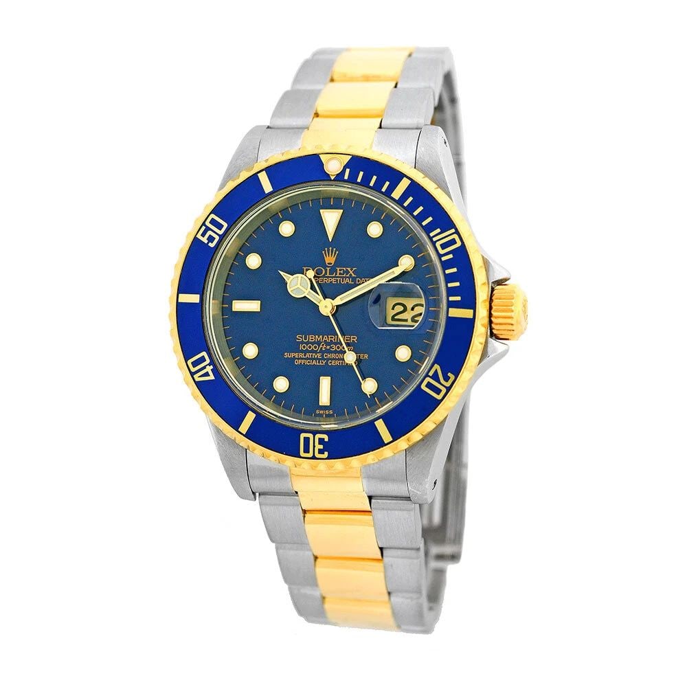 ROLEX STAINLESS STEEL & 18K YELLOW GOLD 40MM SUBMARINER 16613 BOX WARRANTY: ROLEX STAINLESS STEEL & 18K YELLOW GOLD 40MM SUBMARINER 16613 BOX WARRANTY ROLEX Stainless Steel & 18K Yellow Gold 40mm Submariner 16613 Box Warranty Pre-Owned Gent's Stainless Steel & 18K Yellow Gold