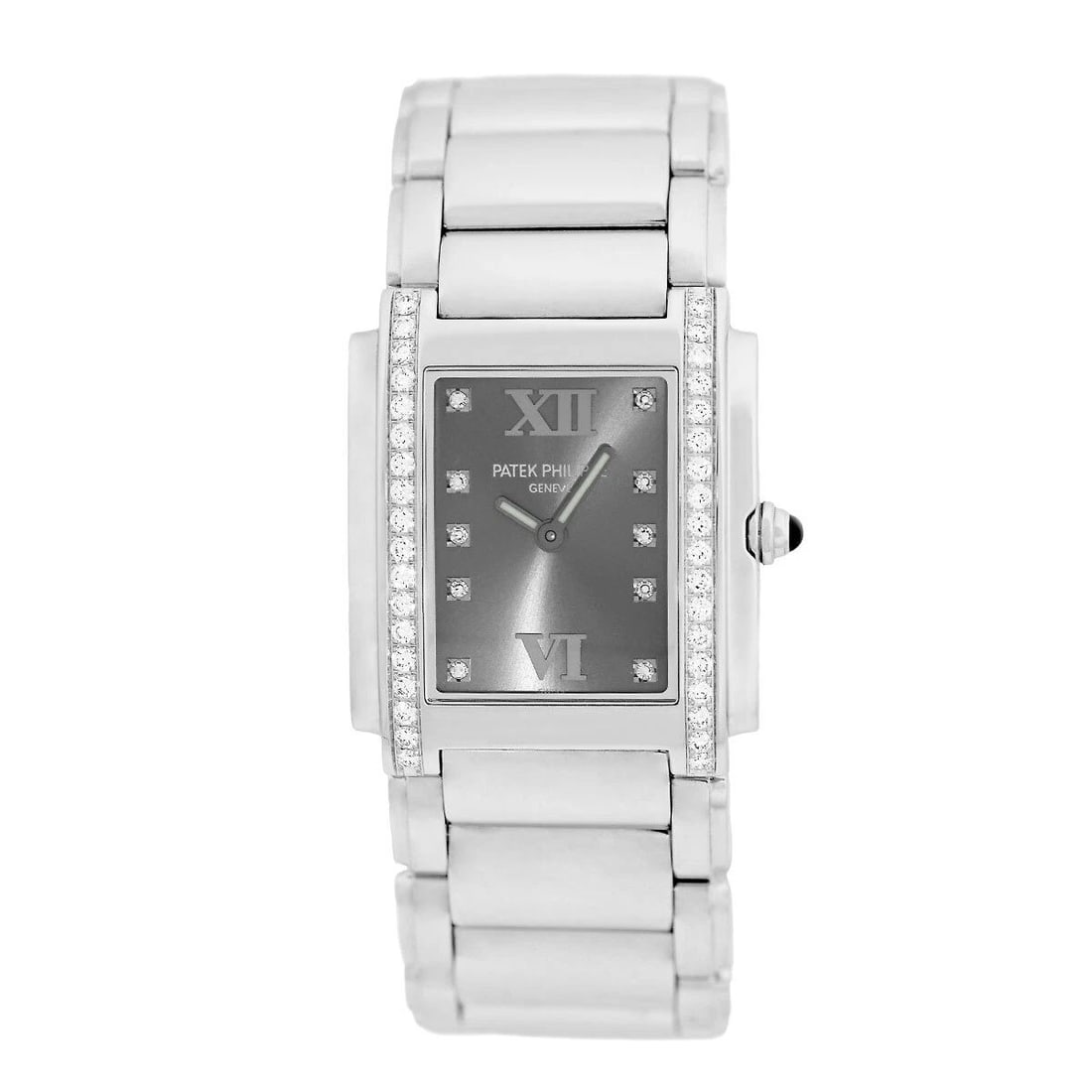 PATEK PHILIPPE STAINLESS STEEL 25MM DIAMOND 4910 TWENTY-4 BOX WARRANTY MINTY: PATEK PHILIPPE STAINLESS STEEL 25MM DIAMOND 4910 TWENTY-4 BOX WARRANTY MINTY PATEK PHILIPPE Stainless Steel 25mm Diamond Twenty 4 Box Warranty 4910/10A MINTY Lady's Stainless Steel 25mm Patek Philippe