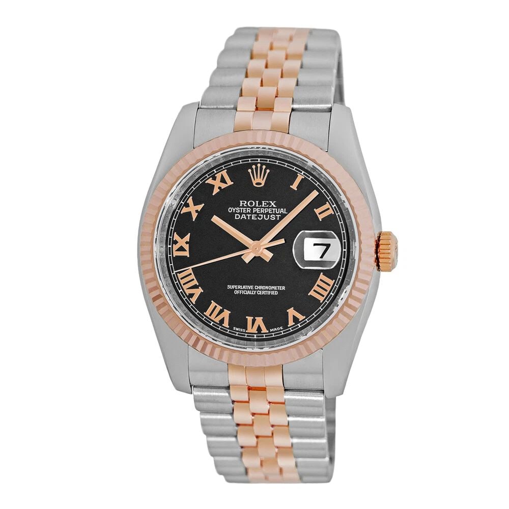 ROLEX STAINLESS STEEL & 18K ROSE GOLD 36MM DATEJUST 116231 BOX WARRANTY: ROLEX STAINLESS STEEL & 18K ROSE GOLD 36MM DATEJUST 116231 BOX WARRANTY ROLEX Stainless Steel & 18K Rose Gold 36mm Datejust 116231 box warranty Pre-Owned Gent's Stainless Steel & 18K Rose Gold Rolex "