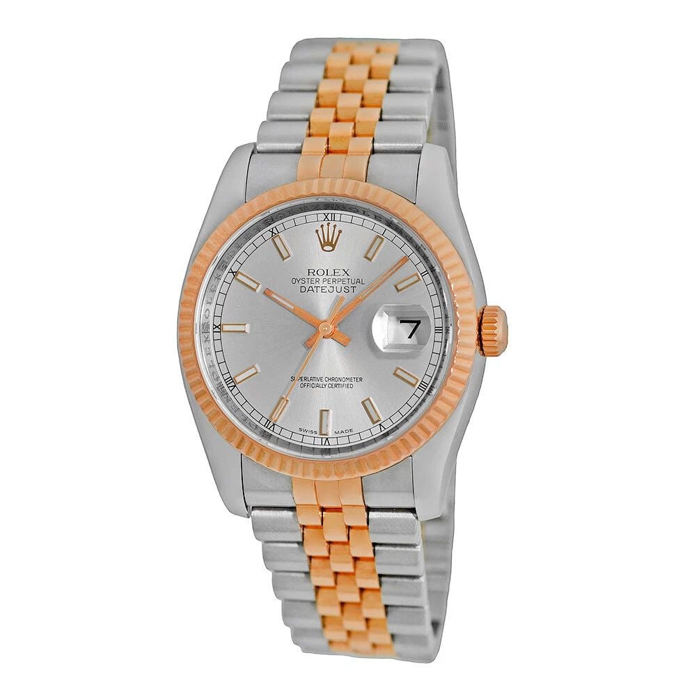 ROLEX STAINLESS STEEL & 18K ROSE GOLD 36MM DATEJUST 116231 BOX WARRANTY: ROLEX STAINLESS STEEL & 18K ROSE GOLD 36MM DATEJUST 116231 BOX WARRANTY ROLEX Stainless Steel & 18K Rose Gold 36mm Datejust 116231 box warranty Pre-Owned Gent's Stainless Steel & 18K Rose Gold 36mm Ro