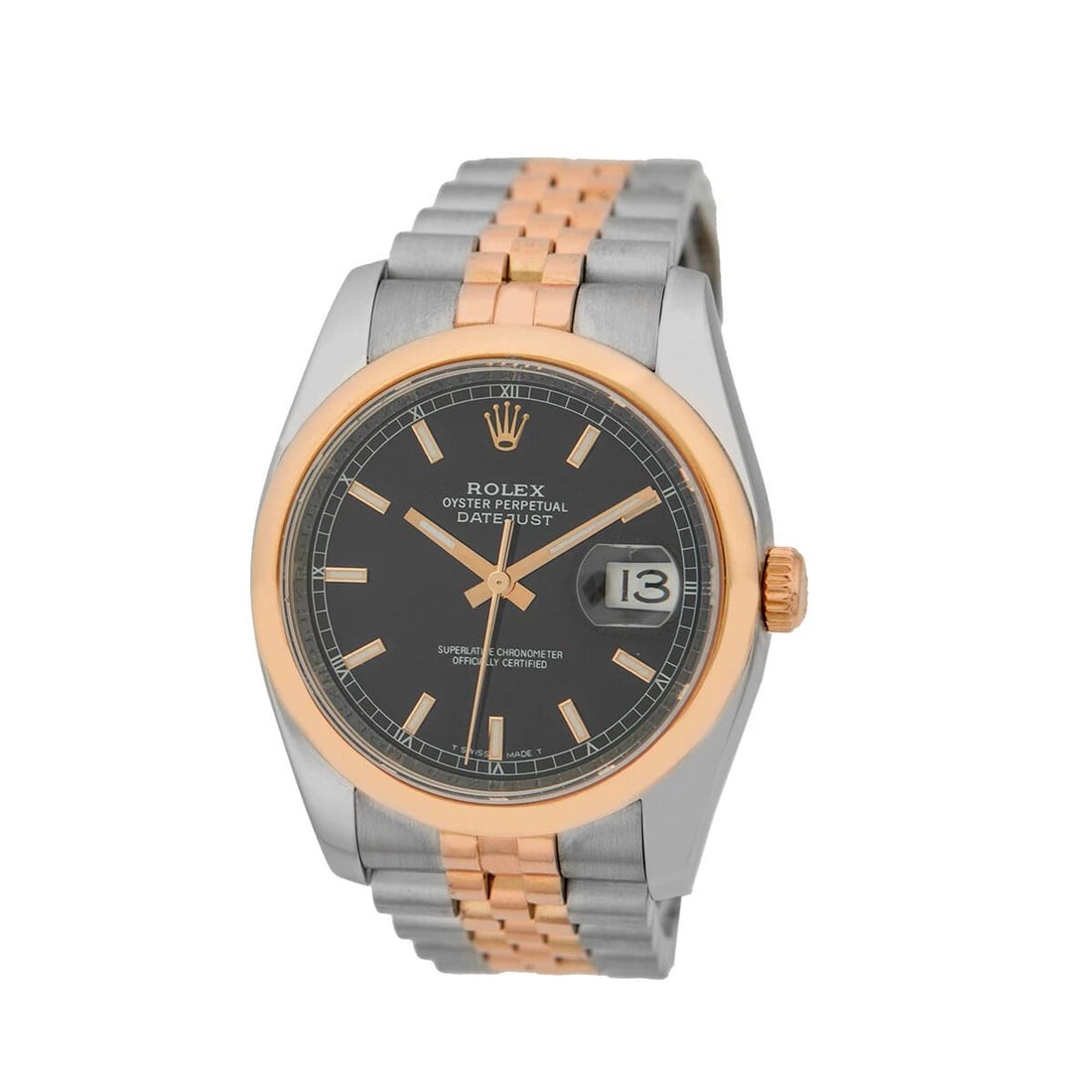 ROLEX GENT'S STEEL 18K ROSE PINK GOLD DATEJUST 36MM 116201 BOX WARRANTY MINTY: ROLEX GENT'S STEEL 18K ROSE PINK GOLD DATEJUST 36MM 116201 BOX WARRANTY MINTY ROLEX Gent's Steel 18K Rose Pink Gold Datejust 36mm 116201 Box Warranty MINTY Gent's Stainless Steel and 18K Rose Gold Rol
