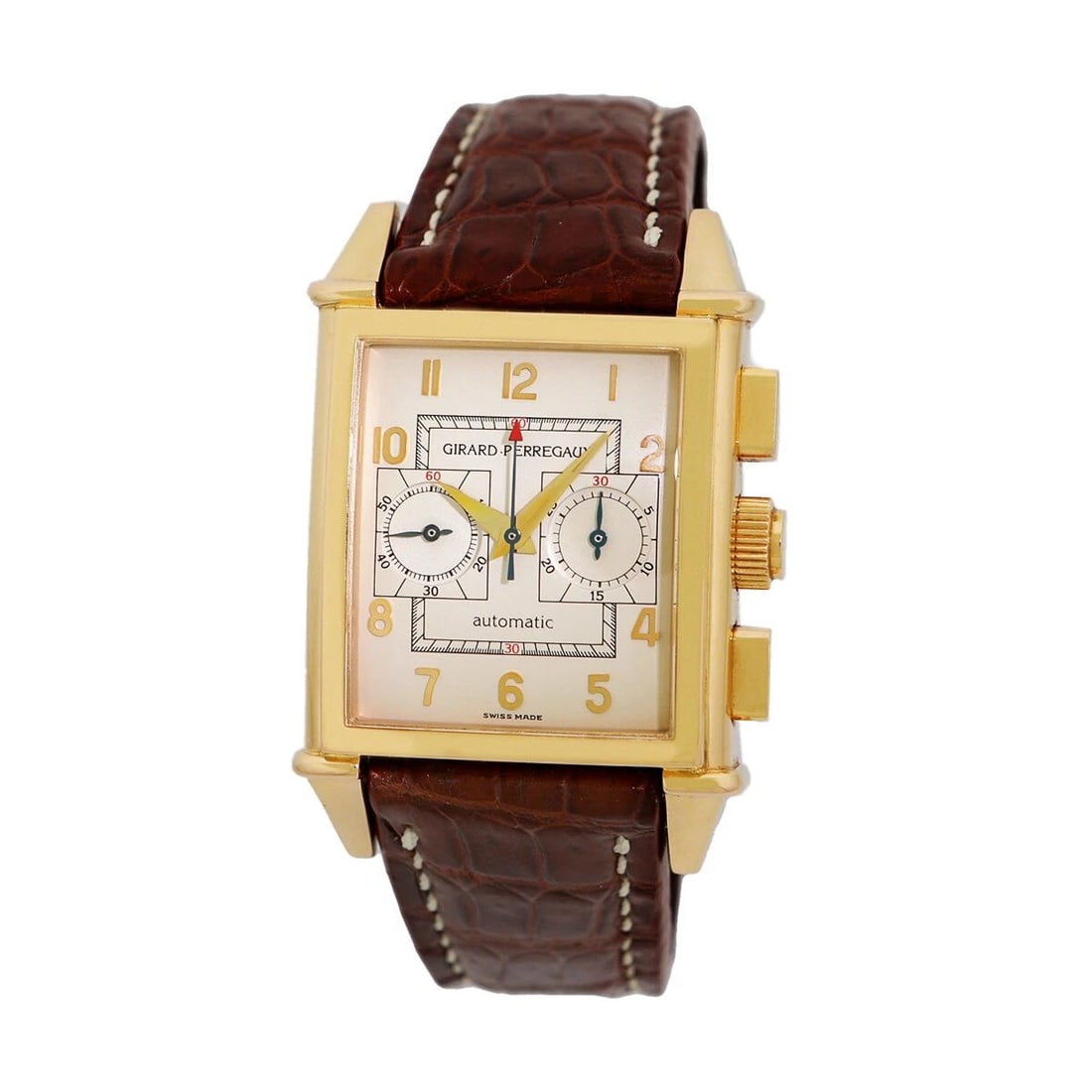 GIRARD PERREGAUX GENT 18K YELLOW GOLD VINTAGE 1999 CHRONOGRAPH 2599 BOX WARRANTY: GIRARD PERREGAUX GENT 18K YELLOW GOLD VINTAGE 1999 CHRONOGRAPH 2599 BOX WARRANTY GIRARD PERREGAUX Gent's 18k Yellow Gold 'Vintage 1999" Chronograph 2599 Box Gent's Girard Perregaux 18K Yellow Gold 'Vi