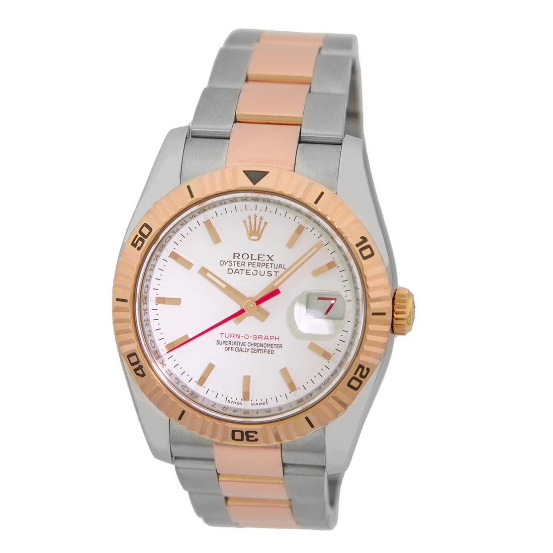 ROLEX STEEL & 18K ROSE GOLD 36MM DATEJUST TURN-O-GRAPH 116261 BOX WARRANTY MINTY: ROLEX STEEL & 18K ROSE GOLD 36MM DATEJUST TURN-O-GRAPH 116261 BOX WARRANTY MINTY ROLEX Stainless Steel and 18K Rose Gold 36mm Turn-O-Graph 116261 Box Warranty Gent's Stainless Steel & 18K Rose Gold 36