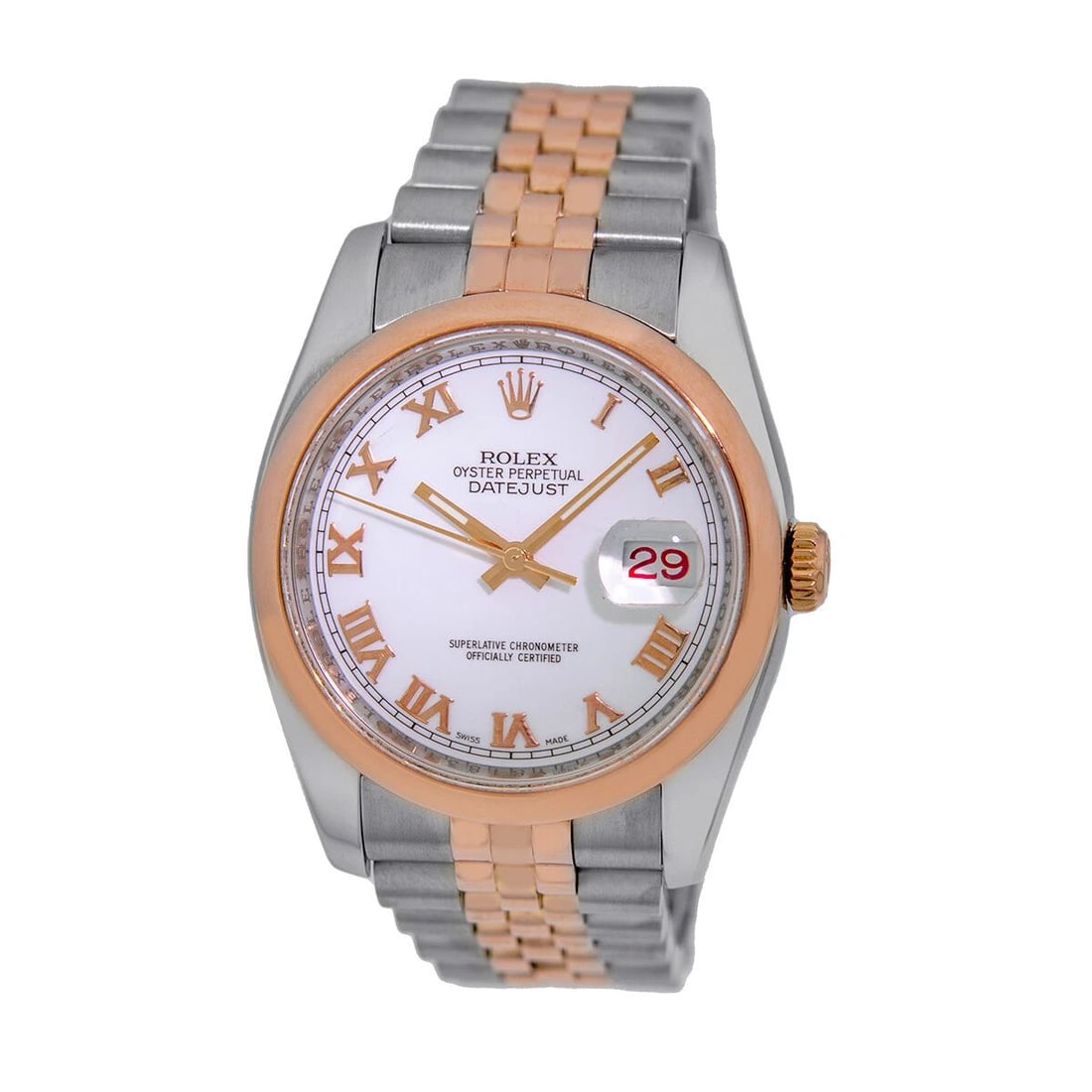 ROLEX GENT'S STEEL 18K ROSE PINK GOLD DATEJUST 36MM 116201 BOX WARRANTY MINTY: ROLEX GENT'S STEEL 18K ROSE PINK GOLD DATEJUST 36MM 116201 BOX WARRANTY MINTY ROLEX Gent's Steel 18K Rose Pink Gold Datejust 36mm 116201 Box Warranty MINTY Gent's Stainless Steel and 18K Rose Gold Rol