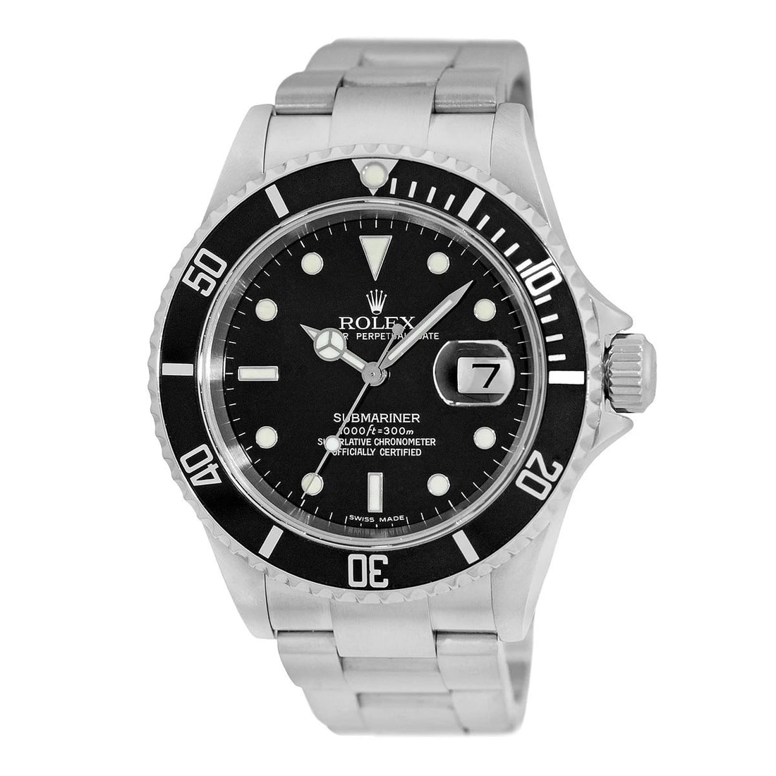 ROLEX STAINLESS STEEL 40MM SUBMARINER DATE 16610 BOX WARRANTY MINTY: ROLEX STAINLESS STEEL 40MM SUBMARINER DATE 16610 BOX WARRANTY MINTY BRAND: Rolex Model: Submariner Reference No: 16610T Case Measurements: Case Diameter: 40mm Case Thickness: 12.5mm Water Resistance: 
