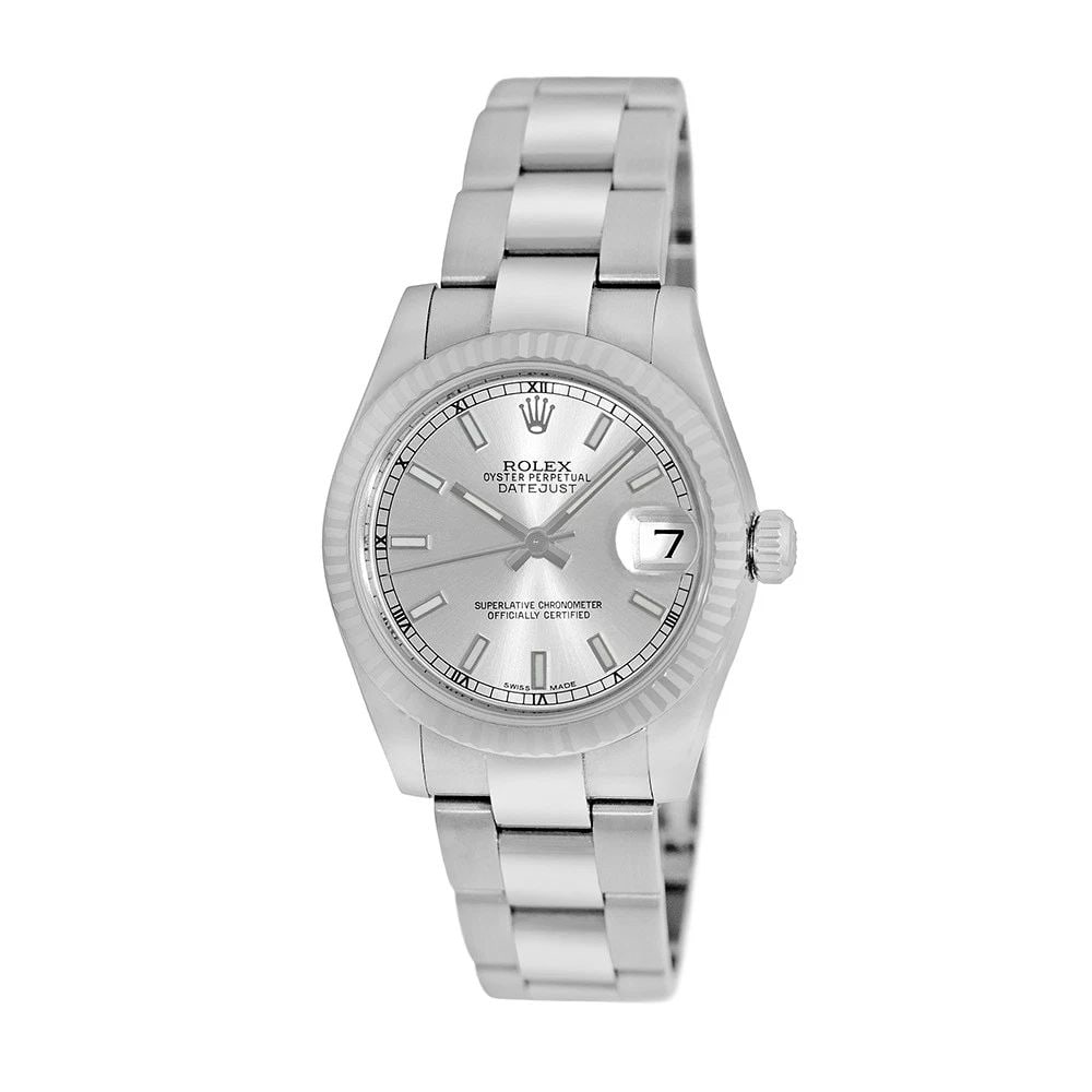ROLEX MIDSIZE STAINLESS STEEL 31MM DATEJUST 178274 BOX LIFETIME WARRANTY MINTY: ROLEX MIDSIZE STAINLESS STEEL 31MM DATEJUST 178274 BOX LIFETIME WARRANTY MINTY BRAND: Rolex Model: Datejust Reference No: 178274 Case Measurements: Case Diameter: 31mm Case Thickness: 10.5mm Water Res