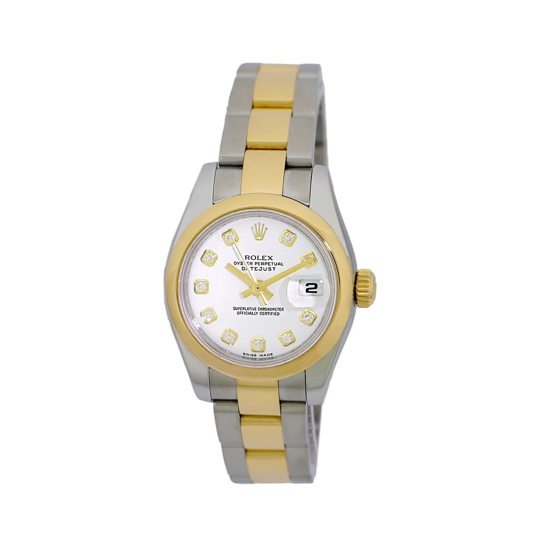 ROLEX 26MM STAINLESS STEEL & 18K YELLOW GOLD ROLEX DATEJUST DIAMOND 179163 MINTY: ROLEX 26MM STAINLESS STEEL & 18K YELLOW GOLD ROLEX DATEJUST DIAMOND 179163 MINTY ROLEX 26mm Stainless Steel & 18K Yellow Gold Rolex "Datejust" 179163 2014 Pre-Owned Lady's Stainless Steel & 18K Yellow