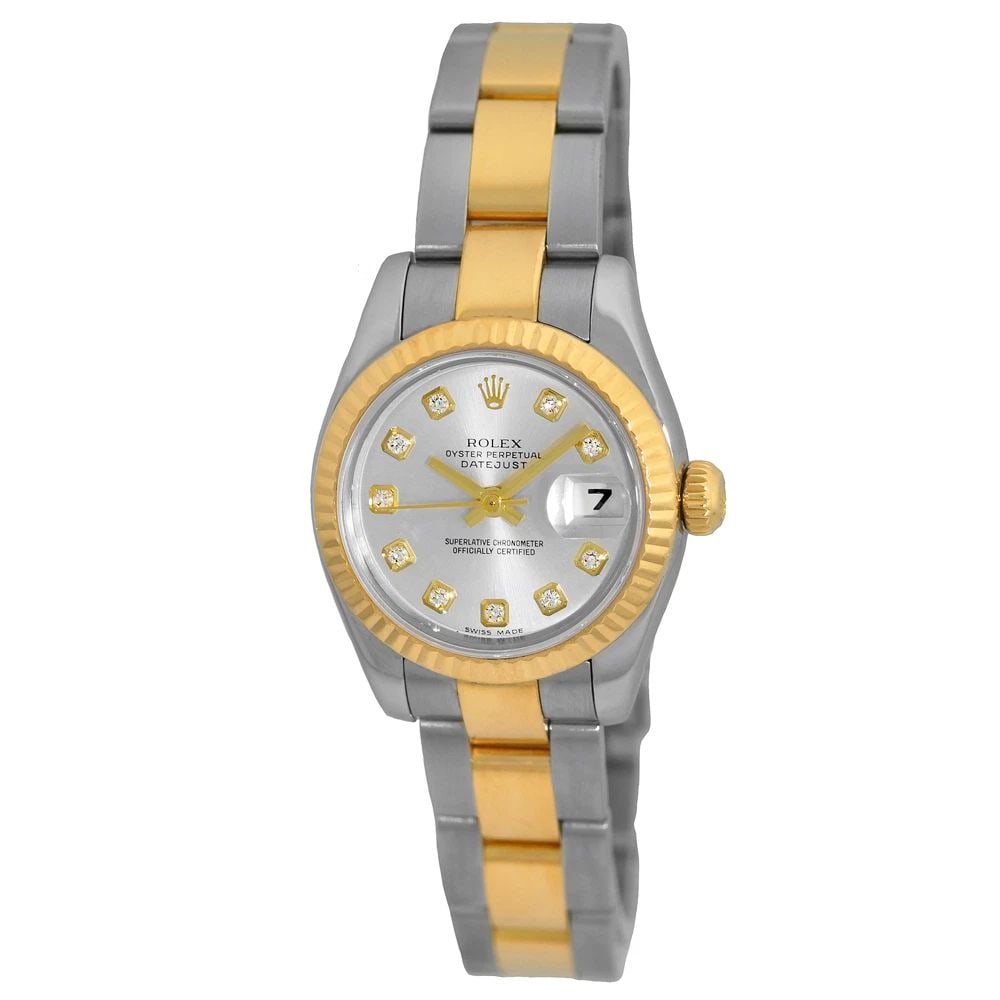 ROLEX STEEL & 18K YELLOW GOLD DATEJUST FACTORY DIAMOND DIAL 179173 BOX WARRANTY: ROLEX STEEL & 18K YELLOW GOLD DATEJUST FACTORY DIAMOND DIAL 179173 BOX WARRANTY ROLEX Steel & 18K Yellow Gold Datejust Factory Diamond Dial 179173 Box Warranty New Style Lady's Stainless Steel & 18K Y