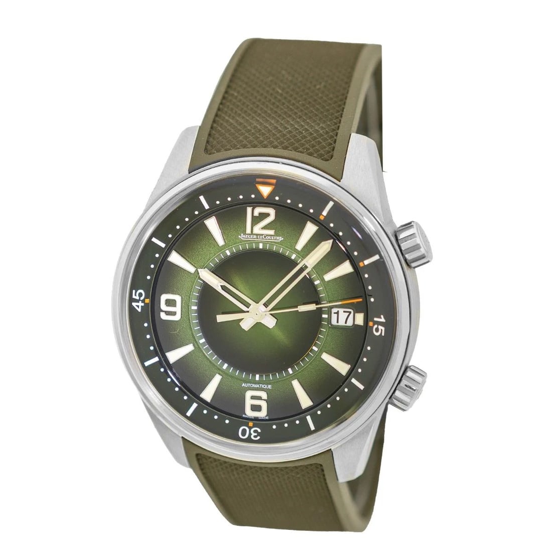 JAEGER LECOULTRE STAINLESS STEEL GREEN POLARIS DATE Q906863J 2023 MINTY BOX (1 of 2)