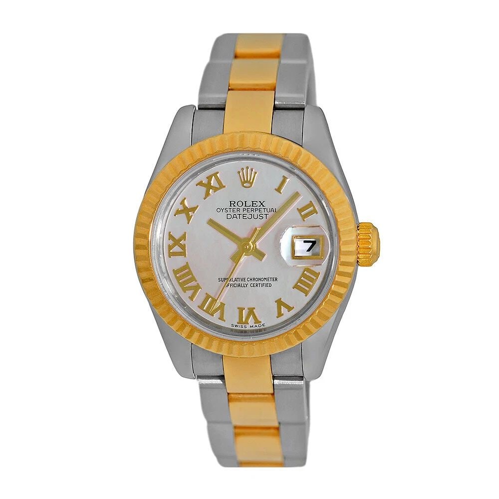 ROLEX STAINLESS STEEL & 18K YELLOW GOLD 26MM MOP DATEJUST 79173 BOX WARRANTY: ROLEX STAINLESS STEEL & 18K YELLOW GOLD 26MM DATEJUST 79173 BOX WARRANTY ROLEX Stainless Steel & 18K Yellow Gold 26mm Datejust 79173 Box Warranty Pre-Owned Lady's Stainless Steel & 18K Yellow Gold 26m