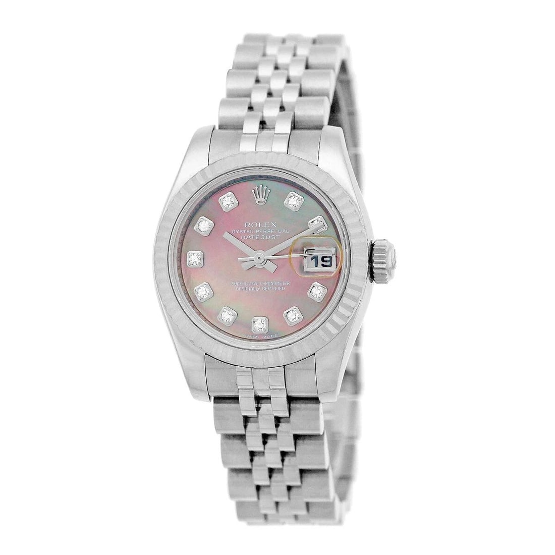 ROLEX STAINLESS STEEL 26MM DATEJUST 179174 BOX MINTY WARRANTY: ROLEX STAINLESS STEEL 26MM DATEJUST 179174 BOX MINTY WARRANTY ROLEX Stainless Steel 26mm Datejust 179174 Box MINTY Warranty Pre-Owned Lady's Stainless Steel 26mm Rolex "Datejust" Brand: Rolex Model: D