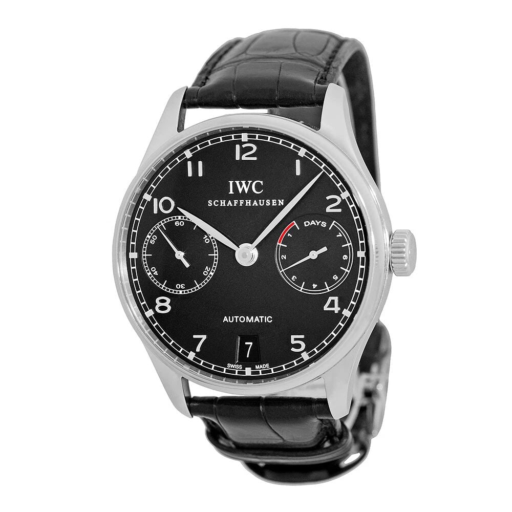 IWC STAINLESS STEEL 42MM PORTUGUESE 7 DAYS POWER RESERVE # 5001-09 BOX WARRANTY (1 of 2)