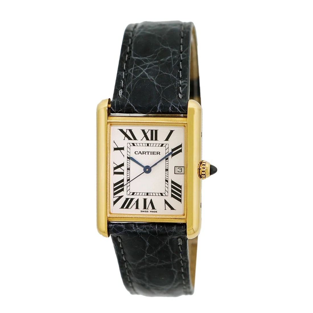 CARTIER GENT'S 18K YELLOW GOLD CARTIER TANK LOUIS 2441 BOX WARRANTY MINTY (1 of 2)