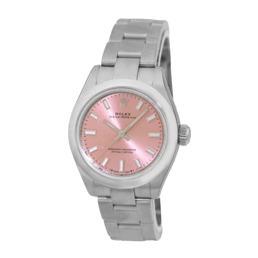 ROLEX STAINLESS STEEL 28MM ROLEX OYSTER PERPETUAL 276200 BOX WARRANTY NEW: ROLEX STAINLESS STEEL 28MM ROLEX OYSTER PERPETUAL 276200 BOX WARRANTY NEW BRAND: Rolex Model: Oyster Perpetual Reference No: 276200 Gender: Lady’s Movement: Handmade Swiss Chronometer Certified(COSC