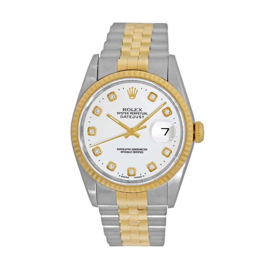 ROLEX STAINLESS STEEL & 18K YELLOW GOLD DATEJUST 16233 BOX WARRANTY MINTY: ROLEX STAINLESS STEEL & 18K YELLOW GOLD DATEJUST 16233 BOX WARRANTY MINTY ROLEX Stainless Steel & 18K Yellow Gold 36mm "Datejust" 16233 Box Waranty Pre-Owned Gent's Stainless Steel & 18K Yellow Gold 3