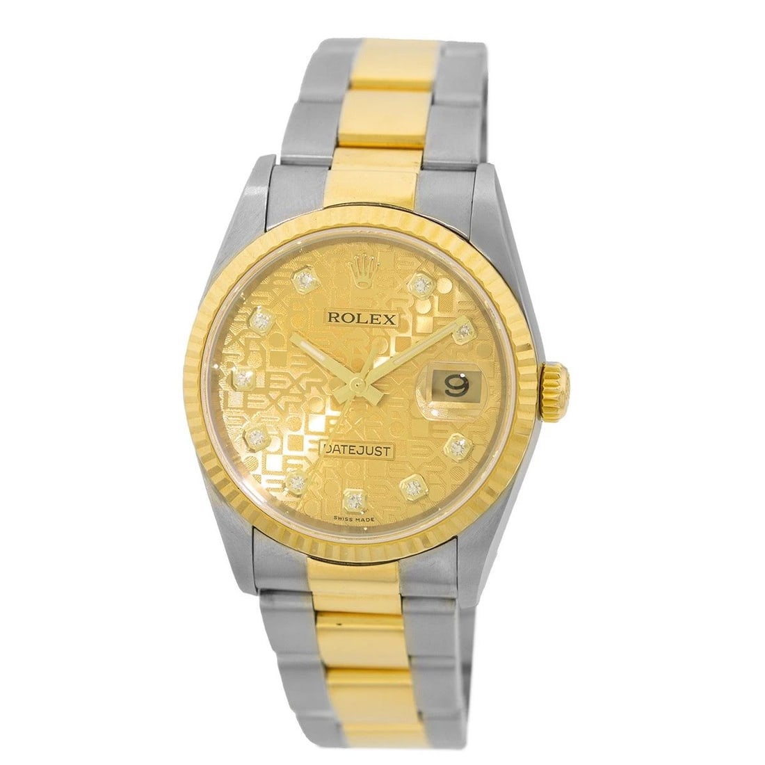 ROLEX STAINLESS STEEL & 18K YELLOW GOLD DIAMOND DATEJUST 16233 BOX WARRANTY: ROLEX Stainless Steel & 18K Yellow Gold 36mm Datejust 16233 Box Waranty Pre-Owned Gent's Stainless Steel & 18K Yellow Gold 36mm Rolex "Datejust" Item #: CDC082509 BRAND Rolex Model: Datejust Reference