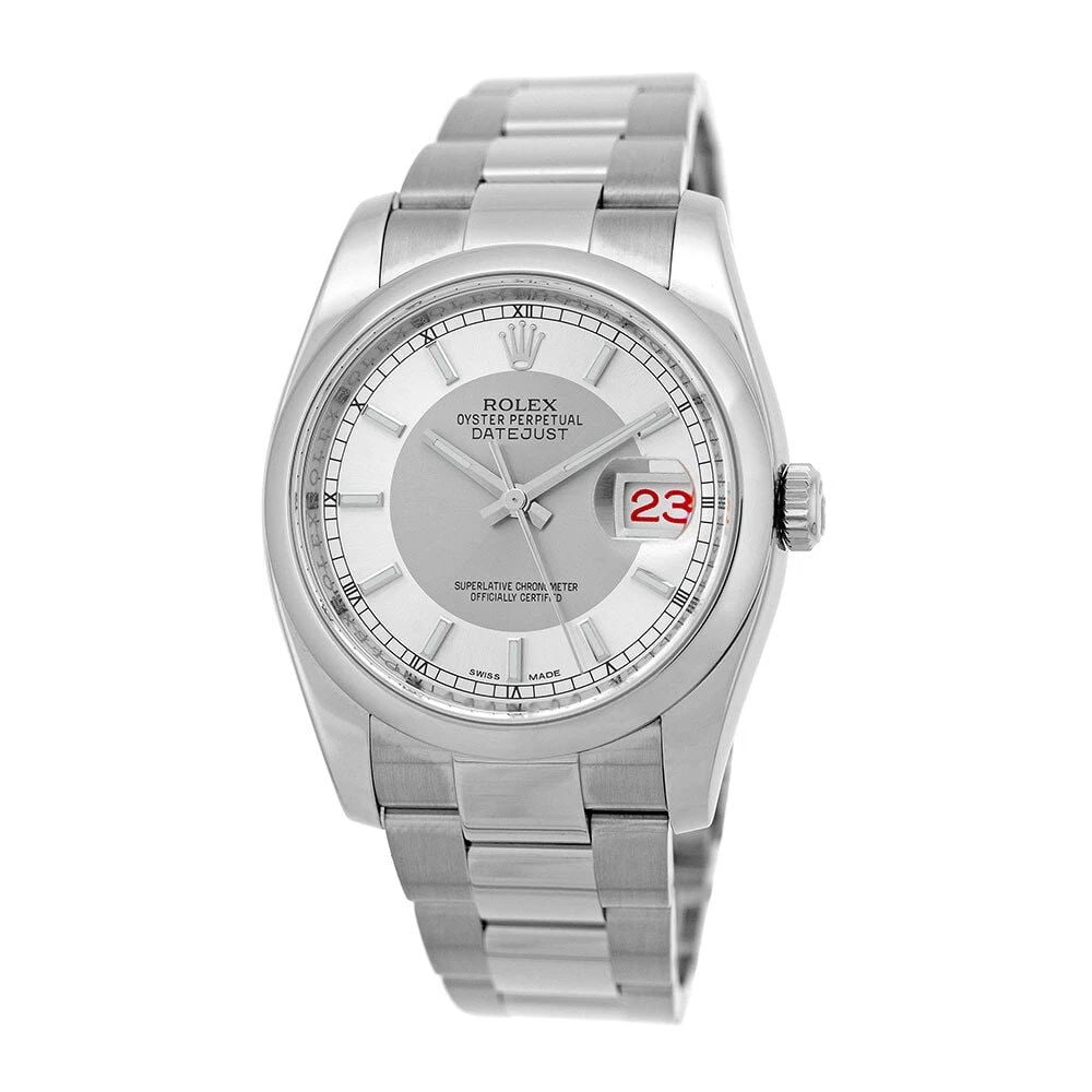 ROLEX STAINLESS STEEL 36MM DATEJUST 116200 BOX WARRANTY: ROLEX STAINLESS STEEL 36MM DATEJUST 116200 BOX WARRANTY ROLEX Stainless Steel 36mm "Datejust" Box Warranty Pre-Owned Gent's Stainless Steel 36mm Rolex "Datejust" Brand: Rolex Model: Datejust Case Meas