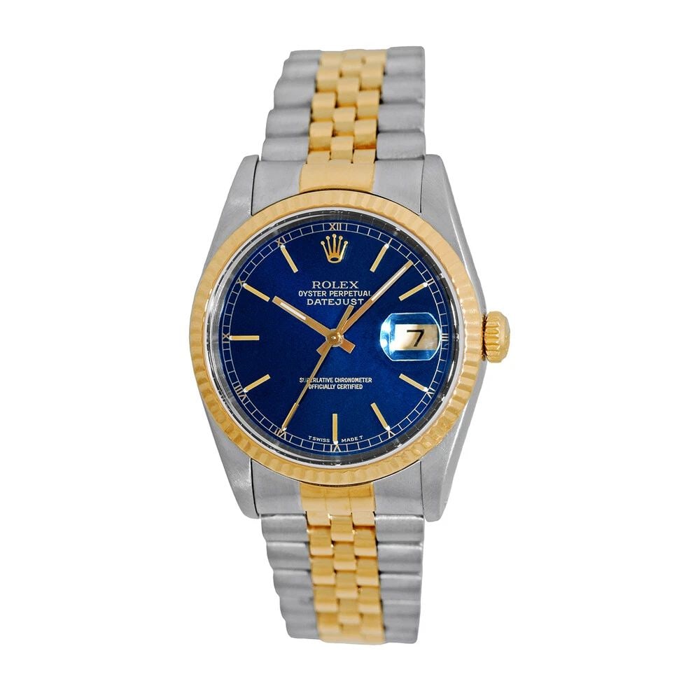 ROLEX STAINLESS STEEL & 18K YELLOW GOLD 36MM DATEJUST 16233 BOX WARRANTY: ROLEX STAINLESS STEEL & 18K YELLOW GOLD 36MM DATEJUST 16233 BOX WARRANTY ROLEX Stainless Steel & 18K Yellow Gold 36mm "Datejust" 16233 Box Waranty Pre-Owned Gent's Stainless Steel & 18K Yellow Gold 36