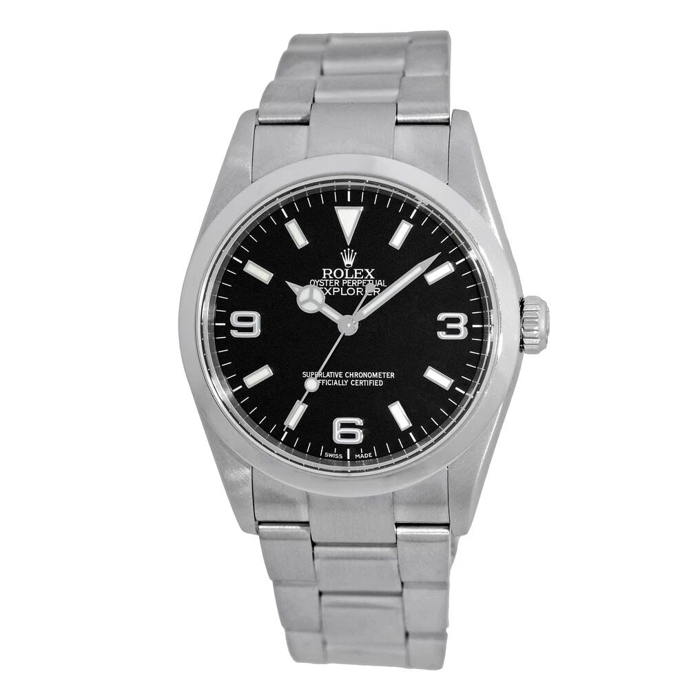 ROLEX STAINLESS STEEL 36MM EXPLORER I 114270 BOX LIFETIME WARRANTY: ROLEX STAINLESS STEEL 36MM EXPLORER I 114270 BOX LIFETIME WARRANTY Pre-Owned ROLEX Stainless Steel 36mm Explorer I Box Warranty Pre-Owned Gent's Stainless Steel 36mm Rolex "Explorer I" Brand: Rolex Mo