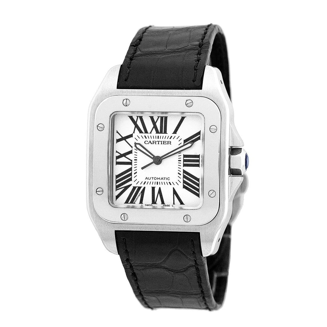 CARTIER LARGE STAINLESS STEEL 38MM SANTOS 100 W20073X8 BOX LIFETIME WARRANTY: CARTIER LARGE STAINLESS STEEL 38MM SANTOS 100 W20073X8 BOX LIFETIME WARRANTY CARTIER Stainless Steel 38mm "Santos 100" Box Warranty MINTY Gent's Stailess Steel Cartier "Santos 100" Brand: Cartier Mode