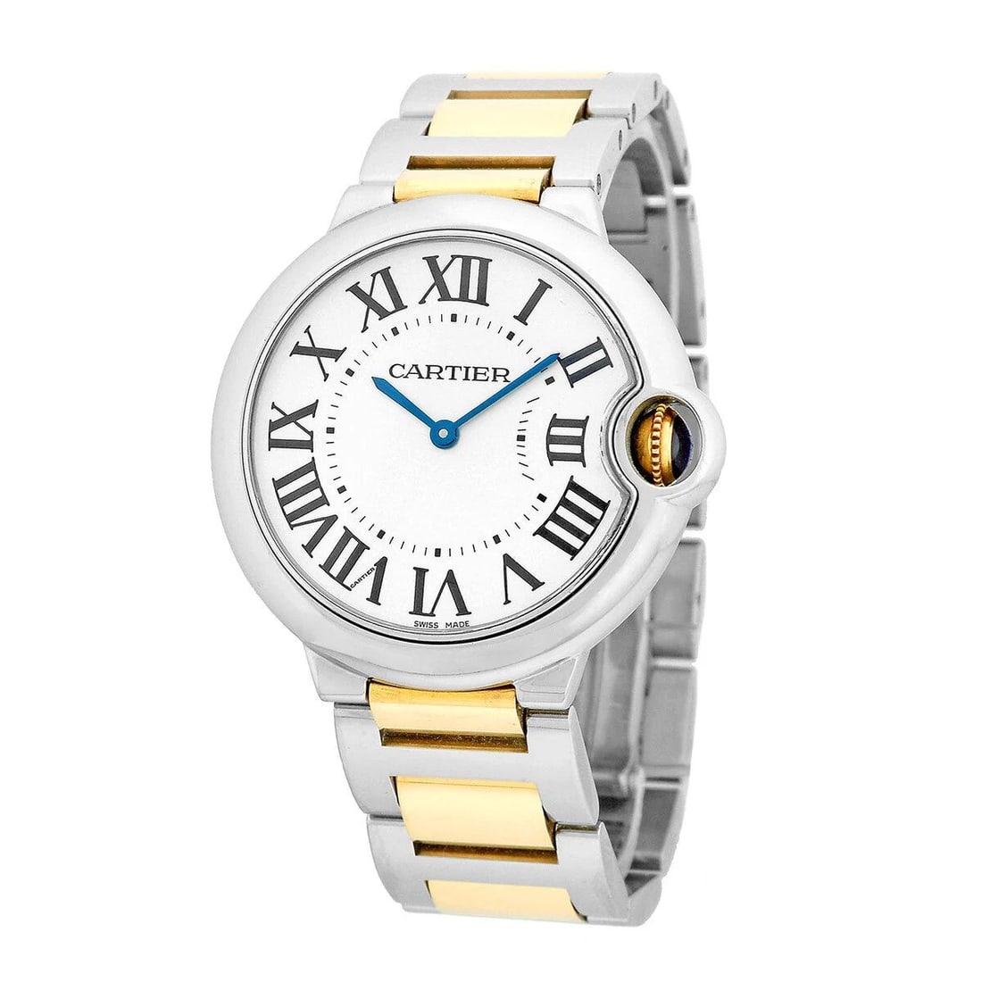 CARTIER MIDSIZE STEEL & 18K YELLOW GOLD 36MM BALLON BLEU W69008Z3 BOX MINTY: CARTIER MIDSIZE STEEL & 18K YELLOW GOLD 36MM BALLON BLEU W69008Z3 BOX MINTY CARTIER Midsize Stainless Steel & 18K Yellow Gold 36mm Ballon Bleu Midsize Stainless Steel & 18K Yellow Gold 36mm Cartier "B
