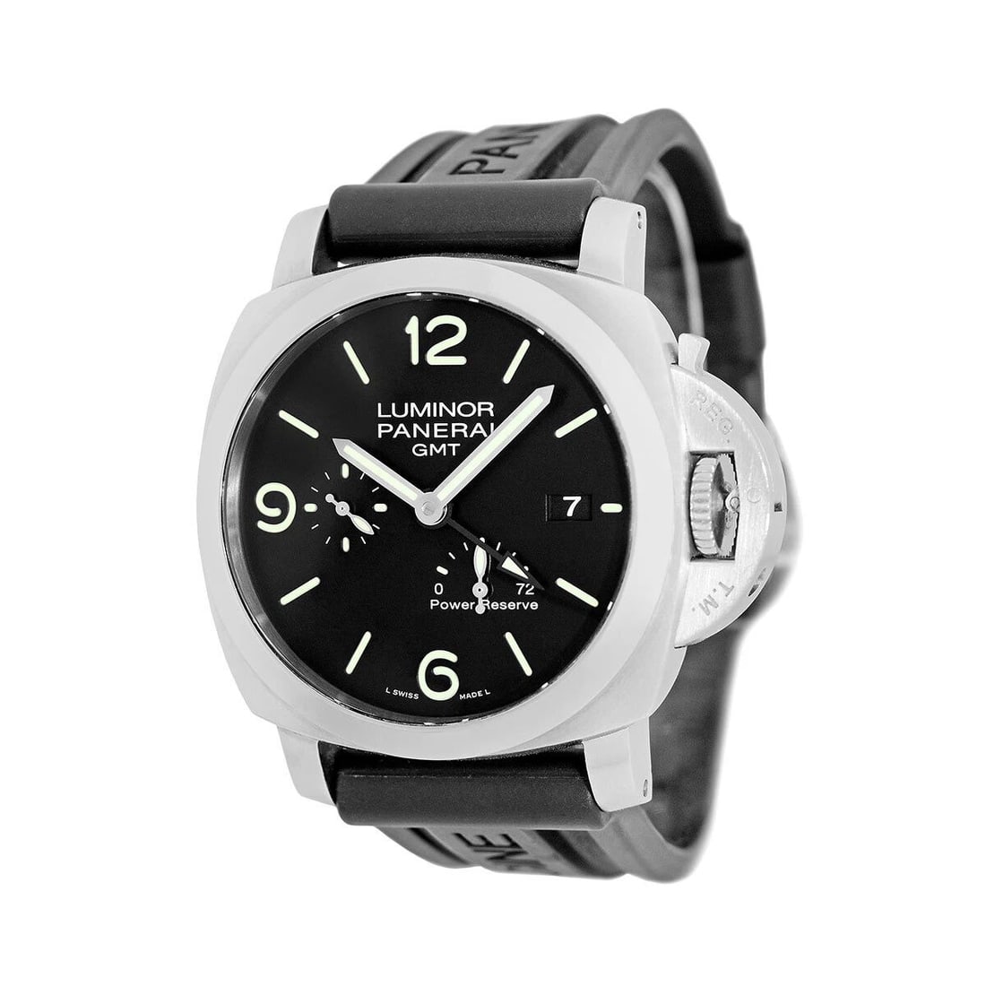 PANERAI STAINLESS STEEL 44MM LUMINOR 1950 3 DAYS GMT PAM 321 WARRANTY BOX MINTY: PANERAI STAINLESS STEEL 44MM LUMINOR 1950 3 DAYS GMT PAM 321 WARRANTY BOX MINTY PANERAI Stainless Steel 44mm Luminor 1950 3 Days GMT PAM 321 Warranty Box MINTY Gent's Stainless Steel 44mm Panerai PAM 