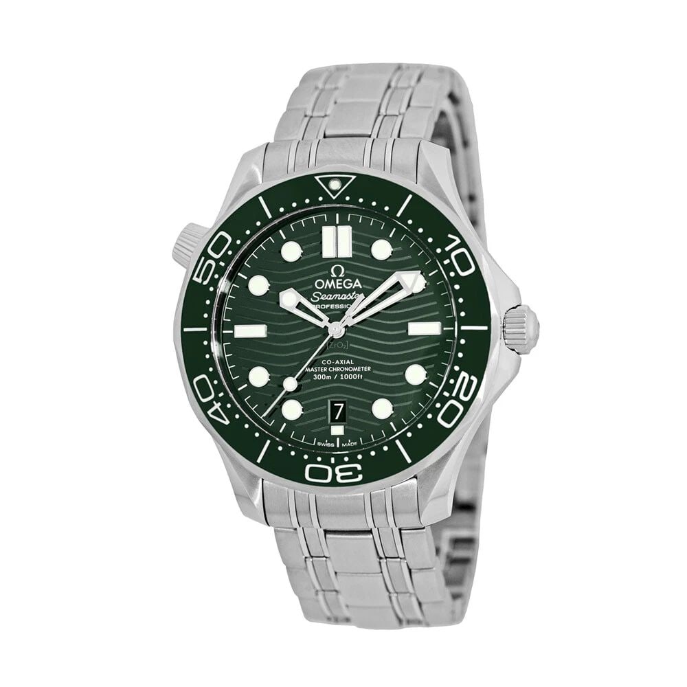 OMEGA STAINLESS STEEL 42MM SEAMASTER GREEN DIVER 300M 210.32.42.20.10 NEW: OMEGA STAINLESS STEEL 42MM SEAMASTER GREEN DIVER 300M 210.32.42.20.10 NEW OMEGA Stainless SAteel 42mm Seamaster Professional Diver 300m 210.32.42.20.10.001 Box Warranty NEW 2024 Gent's Stainless Steel