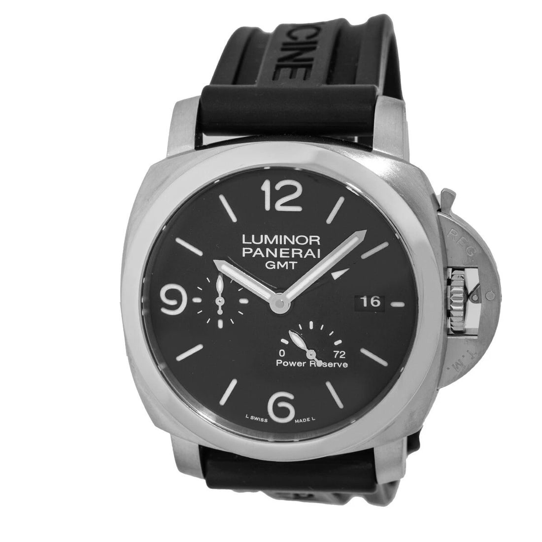 PANERAI STAINLESS STEEL 44MM PAM 321 LUMINOR 1950 3 DAYS GMT 44MM BOX MINTY: PANERAI STAINLESS STEEL 44MM PAM 321 LUMINOR 1950 3 DAYS GMT 44MM BOX MINTY PANERAI Stainless Steel 44mm PAM 321 "Luminor 1950 3 Days GMT" 44mm Warranty Box MINTY Gent's Stainless Steel 44mm Panerai P