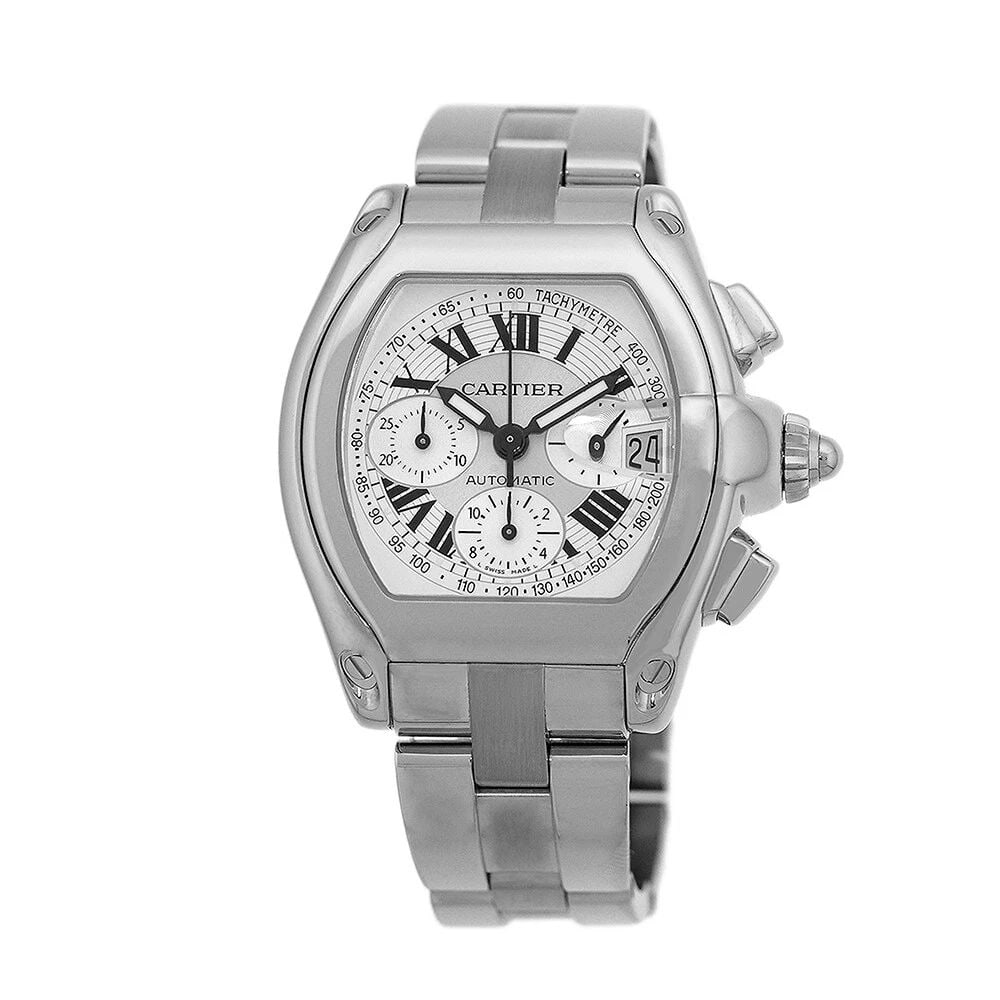 CARTIER STAINLESS STEEL LARGE ROADSTER CHRONOGRAPH W62019X6 BOX WARRANTY MINTY: CARTIER STAINLESS STEEL LARGE ROADSTER CHRONOGRAPH W62019X6 BOX WARRANTY MINTY CARTIER Stainless Steel Large Roadster Chronograph W62019X6 Box Warranty MINTY Gent's Large Stainless Steel Cartier "Road