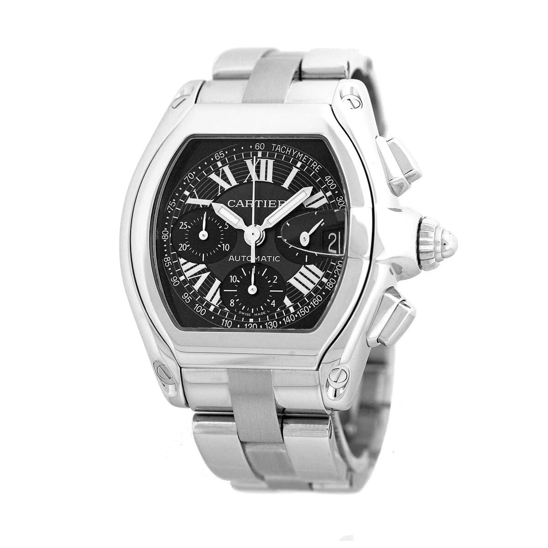 CARTIER STAINLESS STEEL 40MM ROADSTER CHRONOGRAPH AUTOMATIC BOX WARRANTY MINTY (1 of 2)