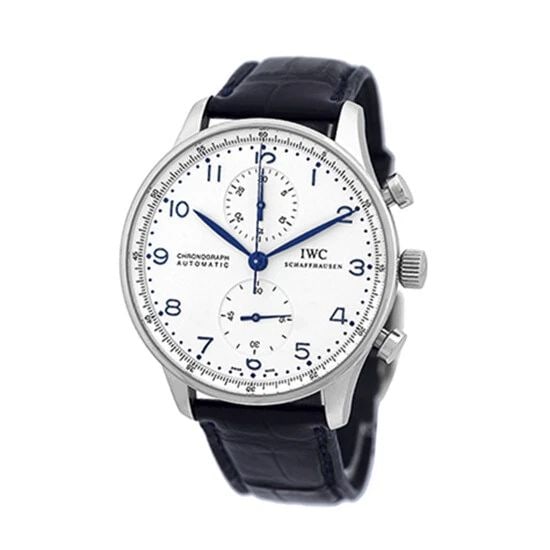 IWC STAINLESS STEEL 41MM PORTUGUESE CHRONOGRAPH # 3714 BOX WARRANTY MINTY (1 of 2)