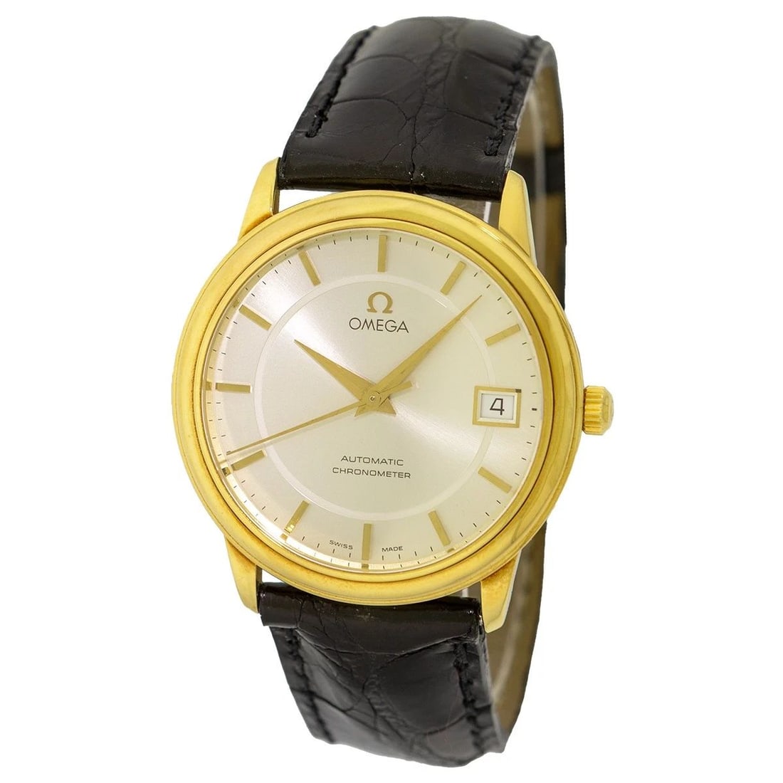 OMEGA 18K YELLOW GOLD 36MM DEVILLE AUTOMATIC CHRONOMETER BOX LIFETIME WARRANTY: OMEGA 18K YELLOW GOLD 36MM DEVILLE AUTOMATIC CHRONOMETER BOX LIFETIME WARRANTY BRAND: Omega Model: De Ville Chronometer Gender: Gents Movement: Handmade Swiss Automatic Movement Case Measurements: Cas