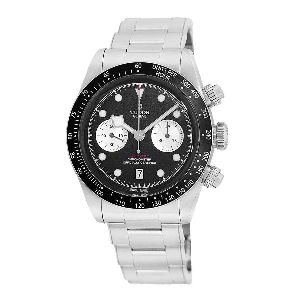 TUDOR STAINLESS STEEL 41MM BLACK BAY AUTOMATIC CHRONOGRAPH 79360N BOX WARRANTY: TUDOR STAINLESS STEEL 41MM BLACK BAY AUTOMATIC CHRONOGRAPH 79360N BOX WARRANTY Brand: Tudor Model: Black Bay Reference No: 79360N-0001 Case Measurements: Case Diameter: 41mm Case Thickness: 14.5mm Wat