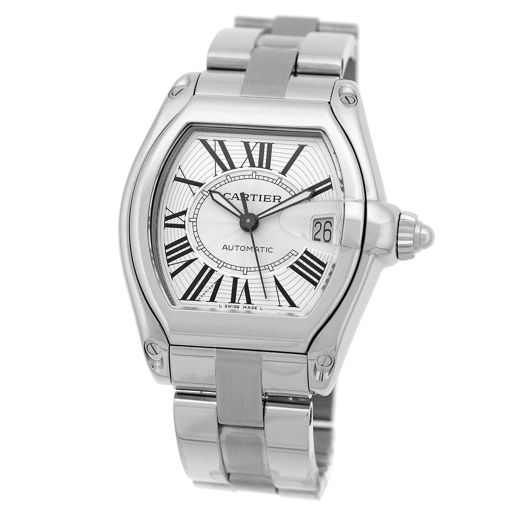 CARTIER STAINLESS STEEL 37MM ROADSTER 2510 BOX WARRANTY MINTY (1 of 2)