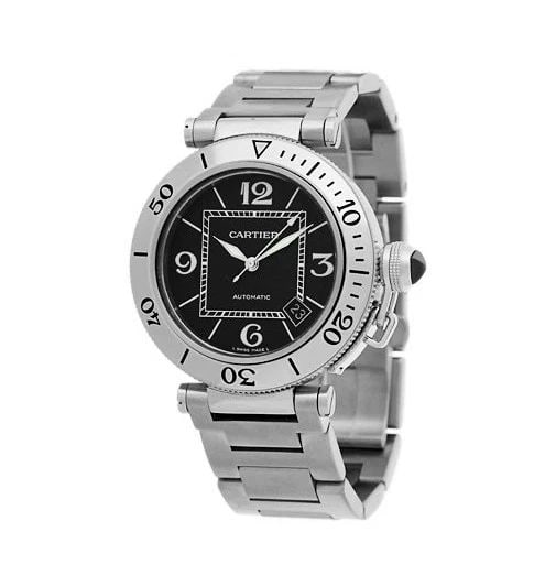 CARTIER STAINLESS STEEL 40.5MM PASHA DE CARTIER SEATIMER W31080M7 BOX WARRANTY (1 of 2)