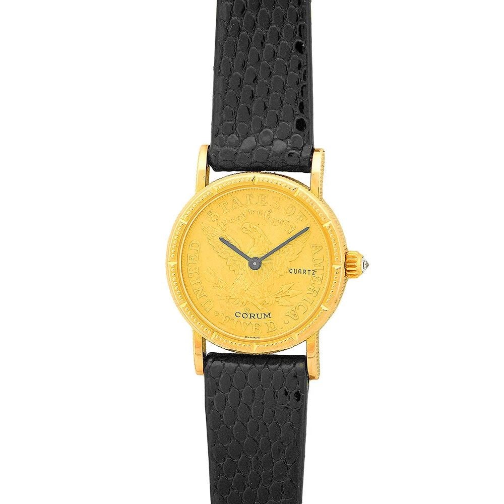 CORUM 18K YELLOW GOLD 24MM FIVE $5 DOLLARS U.S. COIN 1894 WARRANTY: CORUM 18K Yellow Gold 24mm $5 Five Dollars U.S. Coin 1894 Warranty MINTY 18K Yellow Gold 24mm Corum "1894" $5 Five Dollar U.S. Coin Item #: CDC051205 BRAND Corum Model: $5 Five Dollar U.S. Coin Refer