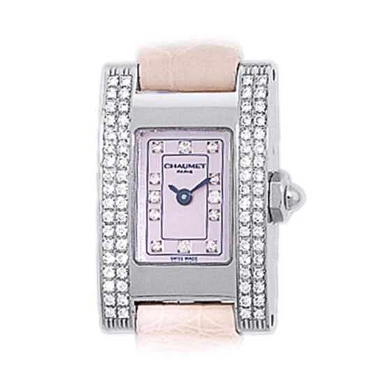 CHAUMET STAINLESS STEEL 19MM X 23MM STYLE BOX WARRANTY NEW: CHAUMET Stainless Steel 19mm X 23mm Style Box Warranty NEW Lady's Stainless Steel Chaumet Diamond "Style" Dresswatch Item #: CT22446 BRAND Chaumet Model: Style Reference No: W0121A/053 Gender: Lady’