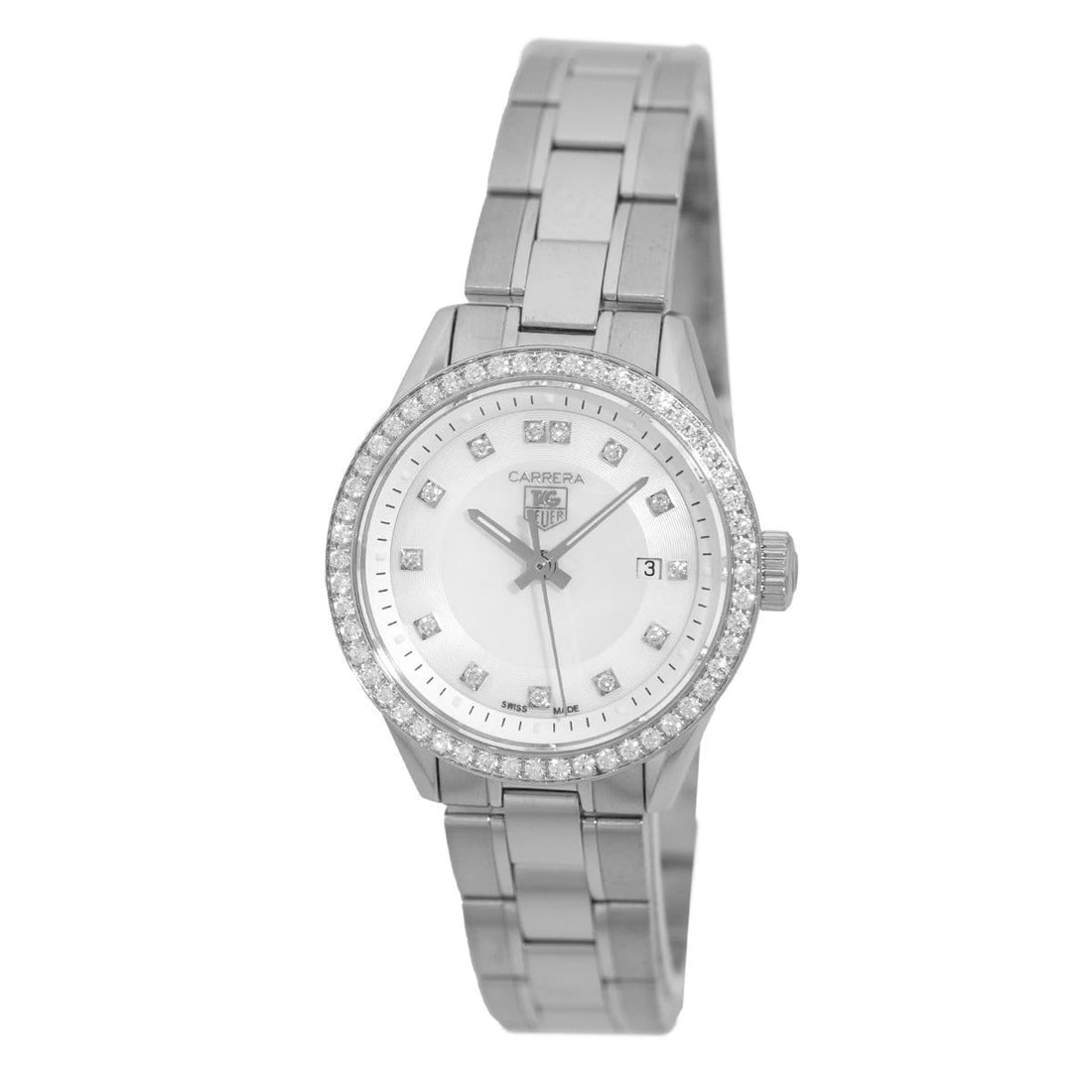 TAG HEUER STAINLESS STEEL 28.5MM CARRERA WV1413.BA0793 WARRANTY BOX: TAG HEUER STAINLESS STEEL 28.5MM CARRERA WV1413.BA0793 WARRANTY BOX BRAND: Tag Heuer Model: Carrera Reference No: WV1413.BA0793 Case Measurements: Case Diameter: 28.56mm Case Thickness: 9mm Water Resi