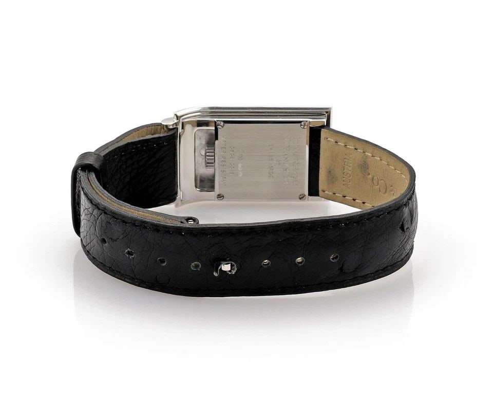 TIFFANY & CO SCHLUMBERGER 18K WHITE GOLD WATCH LEATHER BAND !: TIFFANY & CO SCHLUMBERGER 18K WHITE GOLD WATCH LEATHER BAND Tiffany & Co Schlumberger 18k White Gold Watch Leather Band Description This is a designer Tiffany & Co. Schlumberger 18k gold mid-size wris