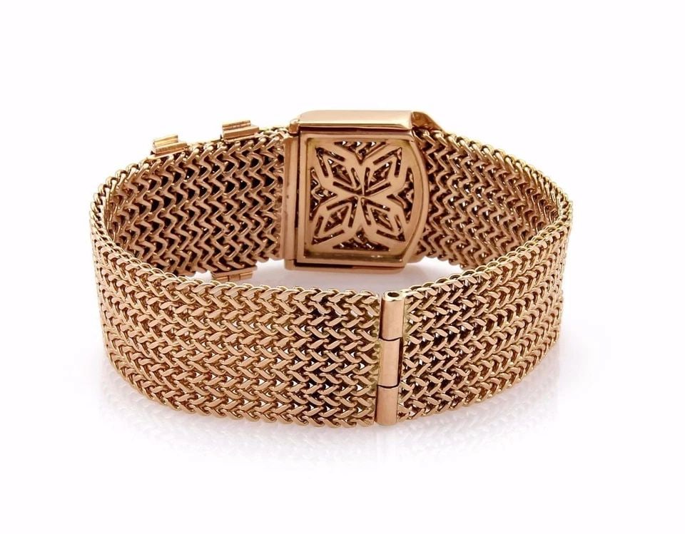 VINTAGE 18K ROSE GOLD 19MM WIDE BELT & BUCKLE BRACELET 57 GRAMS !: VINTAGE 18K ROSE GOLD 19MM WIDE BELT & BUCKLE BRACELET 57 GRAMS Vintage 18k Rose Gold 19mm Wide Belt & Buckle Bracelet 57 grams Description This is a hefty eye catching wide bracelet, crafted from 18k