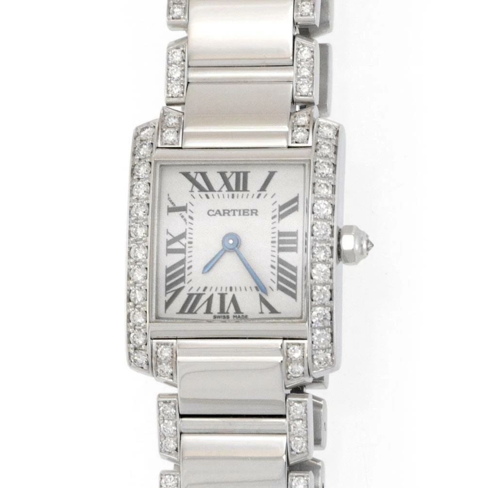 TANK FRANCAISE 2.75CT DIAMOND 18K WHITE GOLD LADIES WATCH DIAMOND BAND (1 of 2)