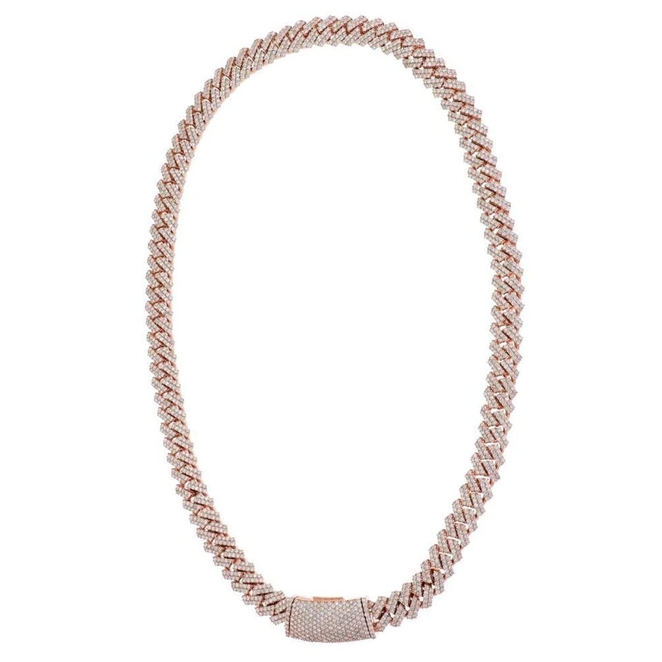 STUNNING MEN'S 31 CARATS DIAMOND 10K ROSE GOLD FANCY CURB LINK NECKLACE 22.5"L: STUNNING MEN'S 31 CARATS DIAMOND 10K ROSE GOLD FANCY CURB LINK NECKLACE 22.5"L STUNNING MEN'S 31 CARATS DIAMOND 10K ROSE GOLD FANCY CURB LINK NECKLACE 22.5"L Stunning Men's 31 Carats Diamond 10k Rose 