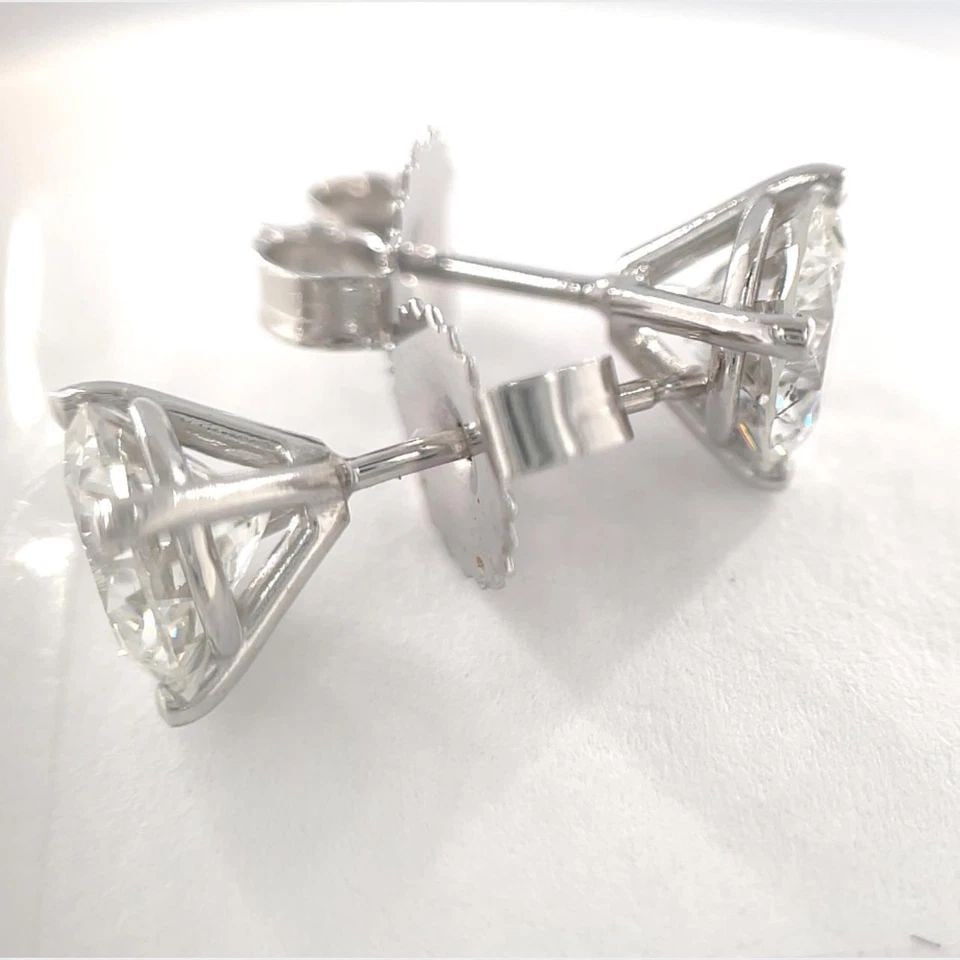 ROUND BRILLIANT 2.19CT DIAMOND 14K WHITE GOLD STUD EARRINGS GIA DSI2 ESI2: ROUND BRILLIANT 2.19CT DIAMOND 14K WHITE GOLD STUD EARRINGS GIA DSI2 ESI2 ROUND BRILLIANT 2.19CT DIAMOND 14K WHITE GOLD STUD EARRINGS GIA DSI2 ESI2 Round Brilliant 2.19ct Diamond 14k White Gold Stud E