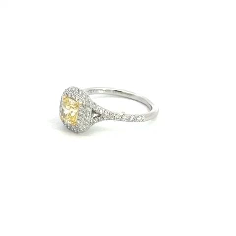 TIFFANY & CO.1.07CT SOLESTE INTENSE YELLOW DIAMOND 18K GOLD PLATINUM RING PAPER: TIFFANY & CO.1.07CT SOLESTE INTENSE YELLOW DIAMOND 18K GOLD PLATINUM RING PAPER TIFFANY & CO.1.07CT SOLESTE INTENSE YELLOW DIAMOND 18K GOLD PLATINUM RING PAPER Tiffany & Co.1.07ct Soleste Intense Yell